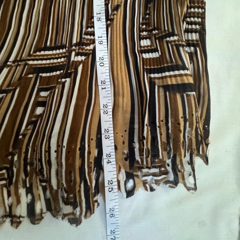 Y2k Vintage Milano grunge pleated sheer long sleeve with scalloped hems - Picture 6 of 8